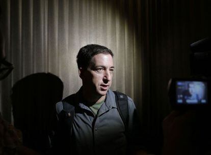 Greenwald, em junho de 2013, enquanto atendia os jornalistas. 