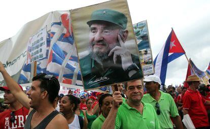 Manifestação em Havana no dia 1 de maio.