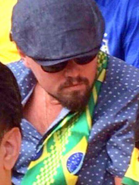 Leo DiCaprio torcendo pelo Brasil no Mundial.