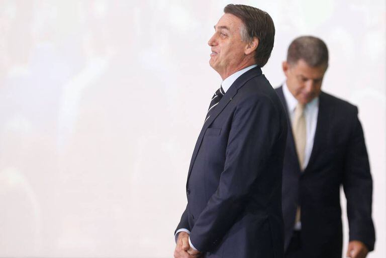O presidente Bolsonaro e o ex-ministro Bebianno, em 2 de janeiro deste ano.