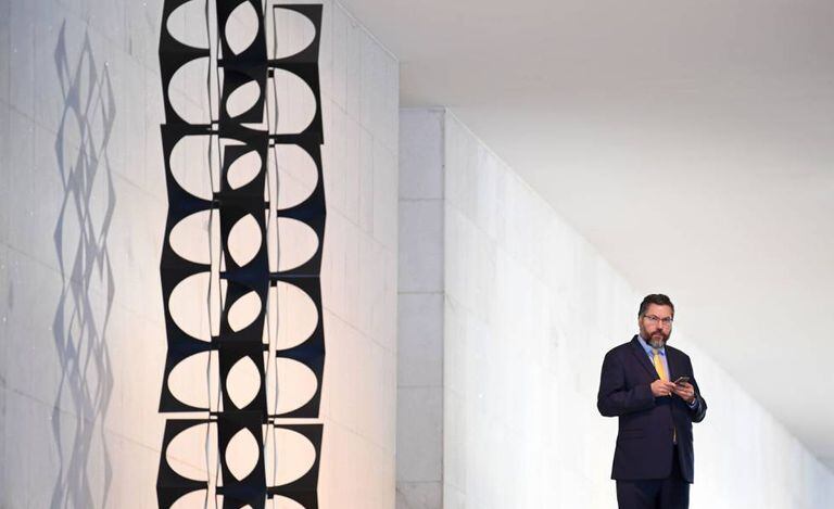 Chanceler Ernesto Araújo no Itamaraty no início de setembro.