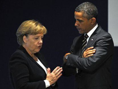 Merkel e Obama na cúpula do G20 de 2011.