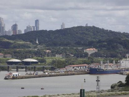 Vista do porto da Cidade do Panamá na segunda-feira.