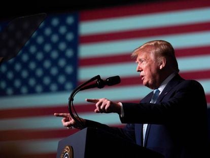 Donald Trump durante evento em Miami, na Flórida.