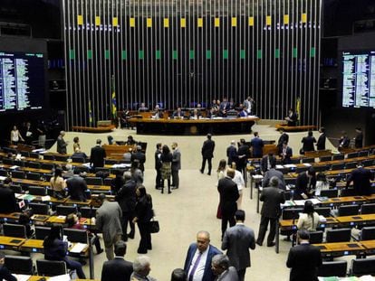  O Plenário da Câmara dos Deputados, em Brasília. 