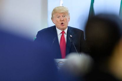 O presidente dos EUA, Donald Trump, na cúpula do G20 em Hamburgo (Alemanha).