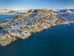 Vista de la ciudad de Ittoqqortoormiit, en la costa oriental de Groenlandia.