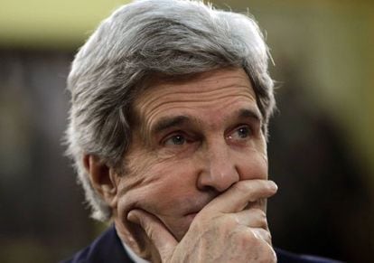 O secretário de Estado, John Kerry, durante a sessão no Congresso.