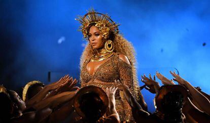 Beyoncé, durante sua apresentação.