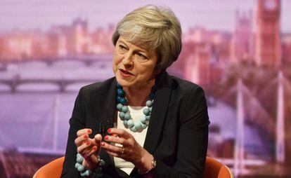 A primeira-ministra britânica Theresa May em entrevista À BBC na quinta-feira.