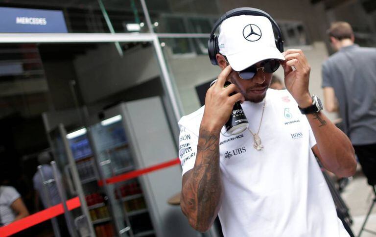 Lewis Hamilton, no circuito de Interlagos.