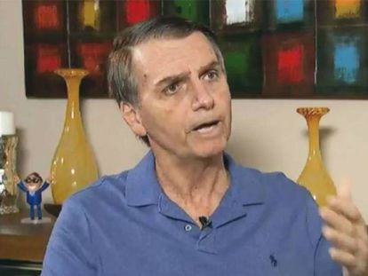 Jair Bolsonaro durante entrevista na TV Record.