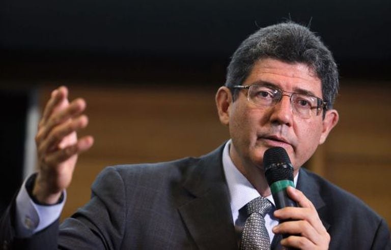 Joaquim Levy durante palestra em São Paulo.