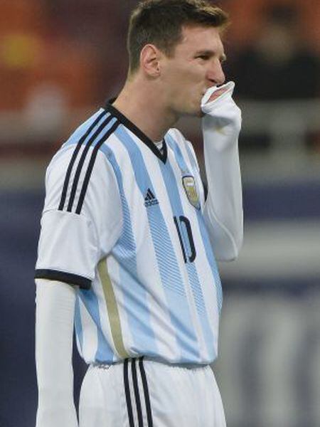 Messi, durante uma partida da Argentina.