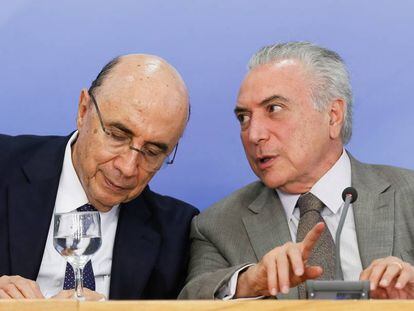 O ministro da Fazenda, Henrique Meirelles, e o presidente Michel Temer.