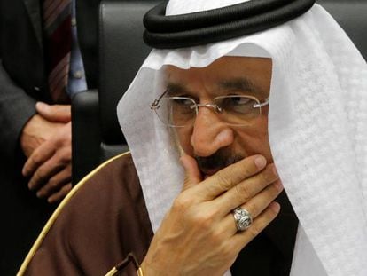 O ministro de Energia da Arábia Saudita durante reunião da OPEP.