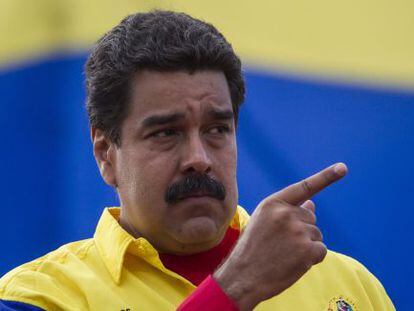 O presidente venezuelano, Nicolás Maduro, durante um ato de campanha eleitoral.