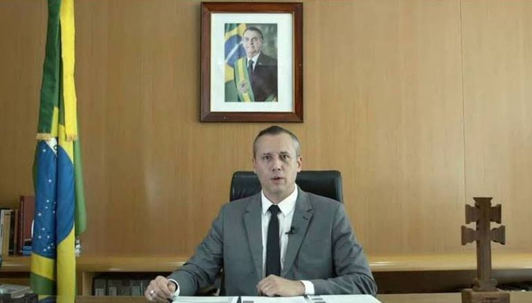 El encargado de cultura en Brasil, Roberto Alvim, en el polémico discurso.