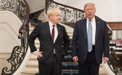 Johnson e Trump durante a cúpula do G7, em 25 de agosto.