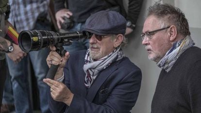 Steven Spielberg, durante a filmagem de ‘The Post