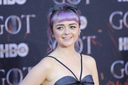 Maisie Williams na estreia da última temporada de Jogo de Tronos.