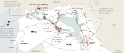 Bombardeios da coalizão contra o EI e Al Qaeda na Síria.