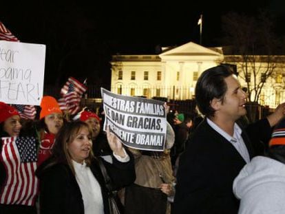 Concentração em apoio a Obama, em novembro de 2014, depois do anúncio da reforma.
