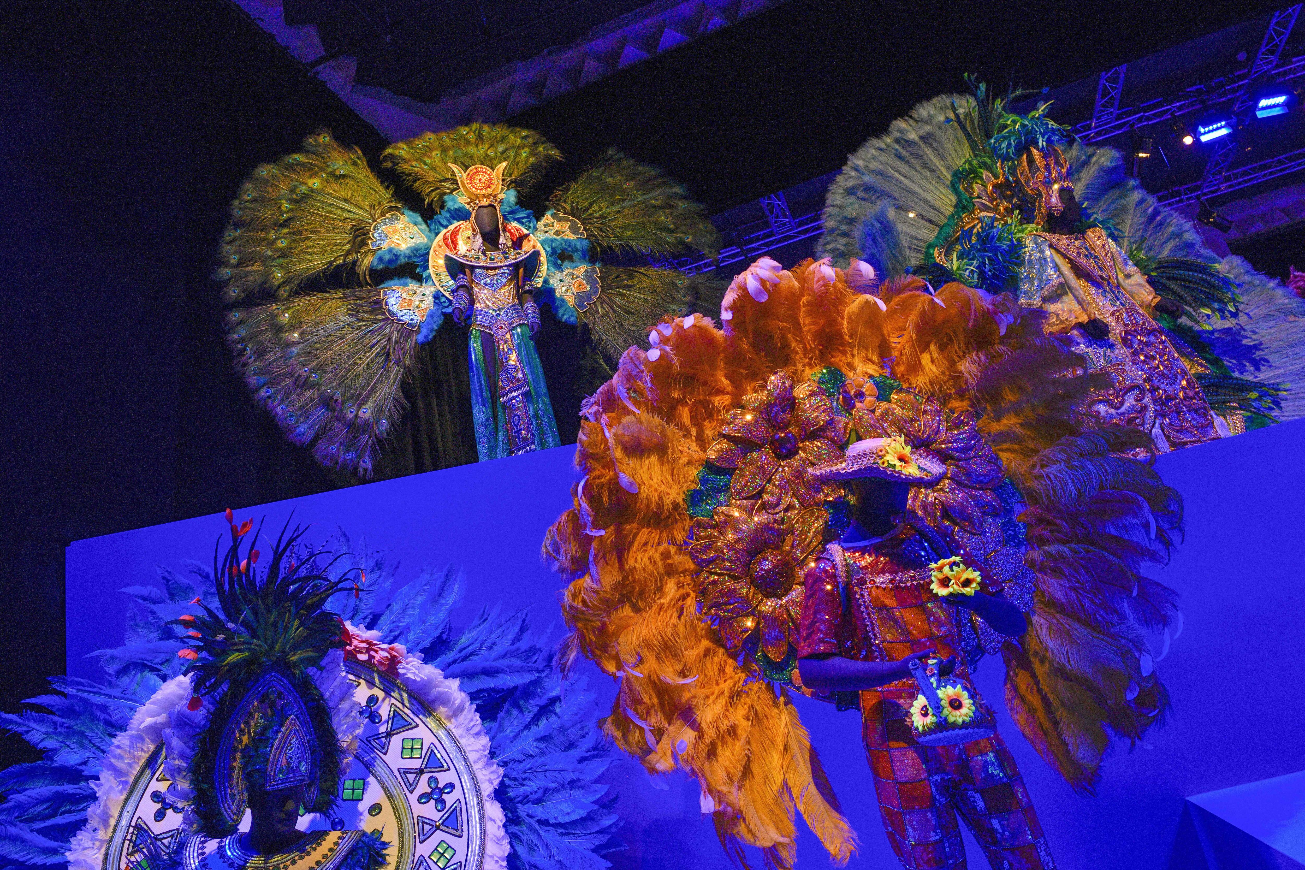 Fantasias do Carnaval carioca que serão expostas em um museu em Moulins, França.