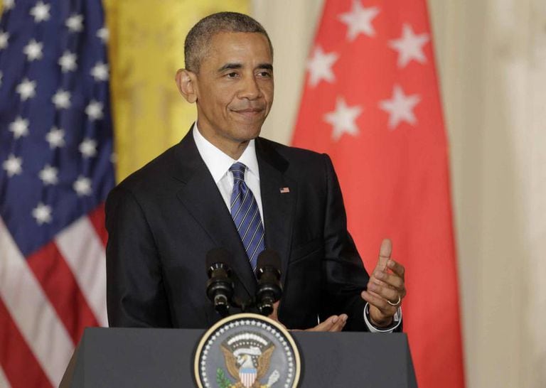 Obama em coletiva de imprensa na Casa Branca.