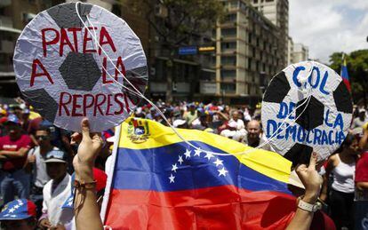 Protesto contra o governo em 24 de junho em Caracas.