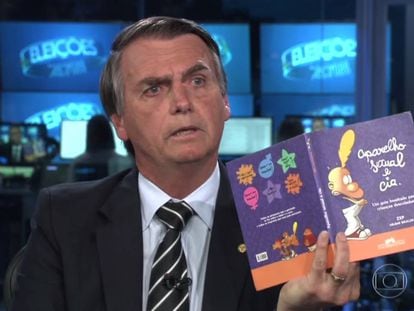 Jair Bolsonaro durante a entrevista no 'Jornal Nacional'