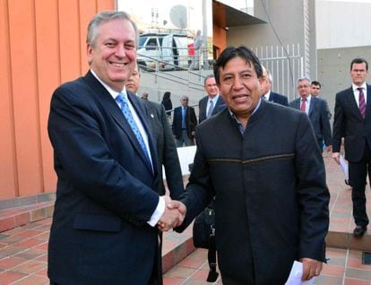 Os ministros de Relações Exteriores do Brasil e Bolívia.