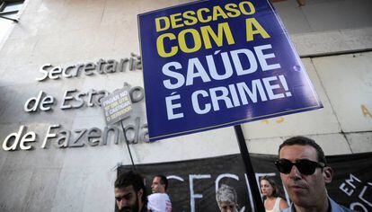 Protesto de Servidores no Rio, em abril.
