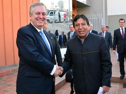 Os ministros de Relações Exteriores do Brasil e Bolívia.
