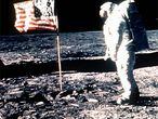 Edwin Aldrin, el 20 de julio de 1969, en la misión del &#39;Apolo 11&#39;, cuando el hombre pisó por primera vez la Luna.