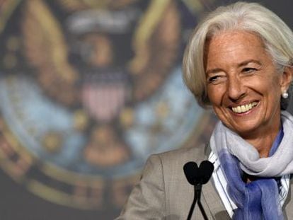 Christine Lagarde nesta quinta-feira, em Washington.