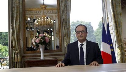 Hollande, depois do discurso de 14 de julho no Champs Elysées.