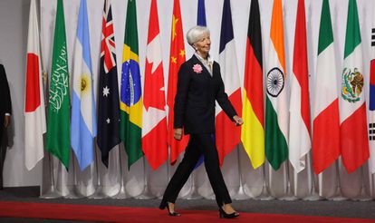Christine Lagarde ao chegar à cúpula do G-20 em Osaka.
