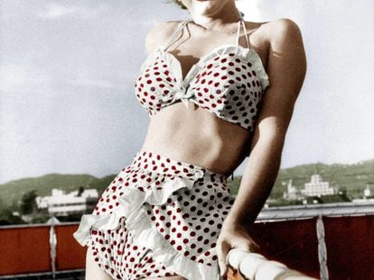 No início da carreira, Marilyn Monroe adotou a estética ‘pin-up’ de uma forma que poucas souberam fazer. Na imagem, a atriz em 1954.