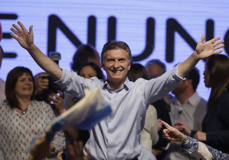 O candidato Mauricio Macri, neste domingo em Buenos Aires.