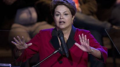 Rousseff no encontro do PT, nesta sexta, em S&atilde;o Paulo.