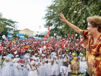 Dilma em ato em Teresina, na sexta 15.
