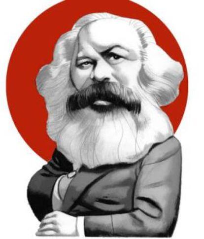Ilustração de Marx feita por Fernando Vicente para o livro 'O manifesto comunista", editado pela Nórdica