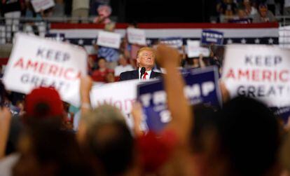 Donald Trump, na quarta-feira em um comício em Greenville (Carolina do Norte).