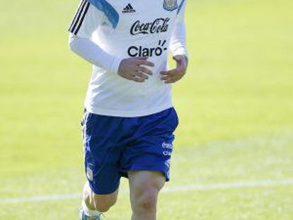 Messi, durante um treinamento.