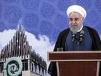 El presidente iraní, Hasan Rohani, este martes durante el anuncio en Teherán. 