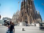 Barcelona, 02/08/2020. Fotos para cronica sobre el turismo en Barcelona. Puntos turisticos de la capital catalana reciben menos visitas en ese verano. En la foto la Sagrada Familia. (Foto: JUAN BARBOSA)