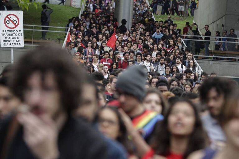 Manifestação contra o fascismo na USP.