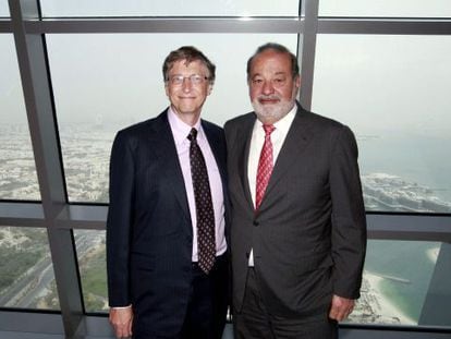 Bill Gates, esquerda, e Carlos Slim, em uma foto de arquivo.