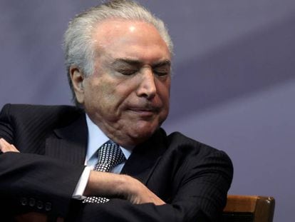 Temer durante evento em São Paulo, na segunda-feira.